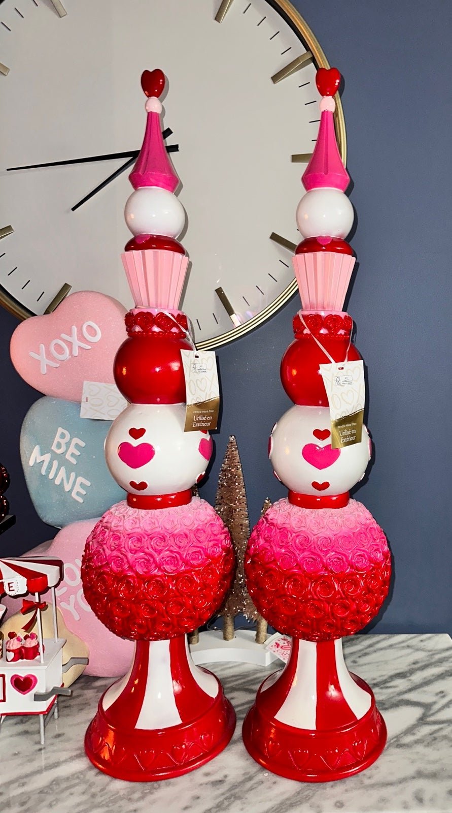 Valentines topiary set of 2