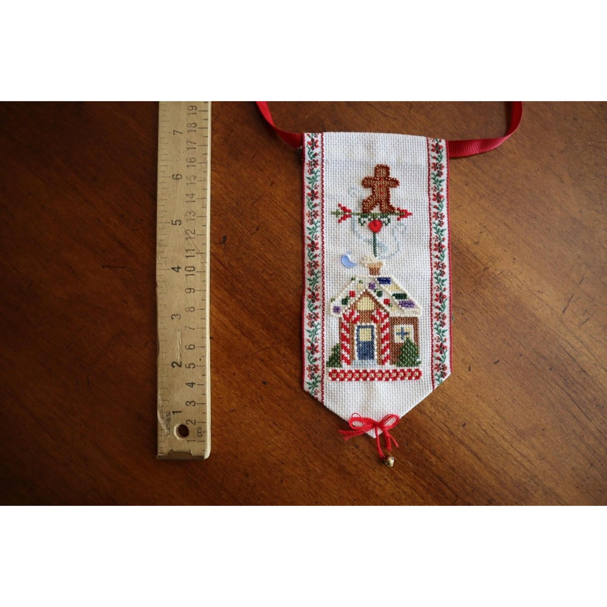 Beaded Cross Stitch Mill Hill Holiday Weathervanes Gingerbread House Completed