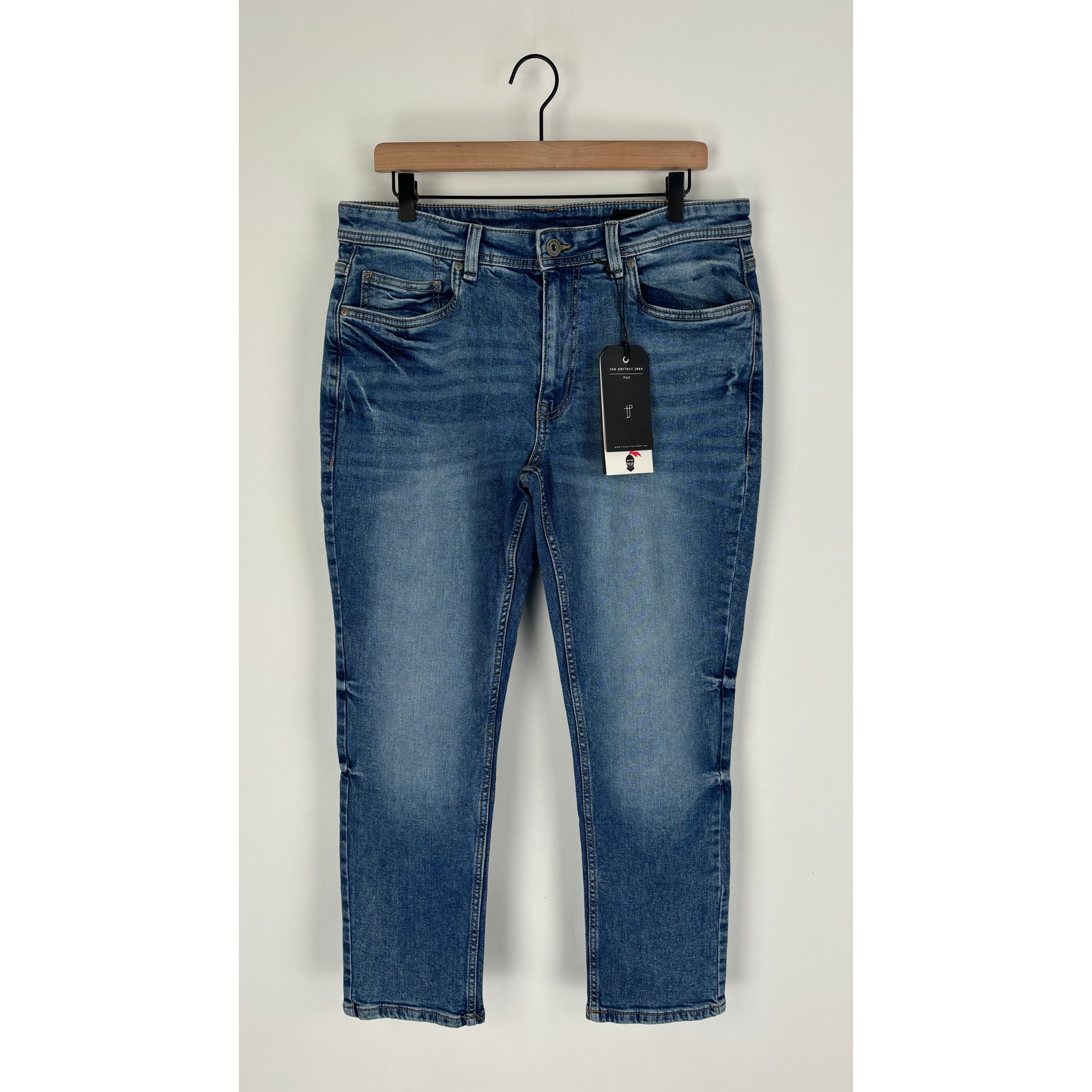 The Perfect Jean NYC OG Stretch Slim Denim Jeans Mens 33x28 New Medium Blue