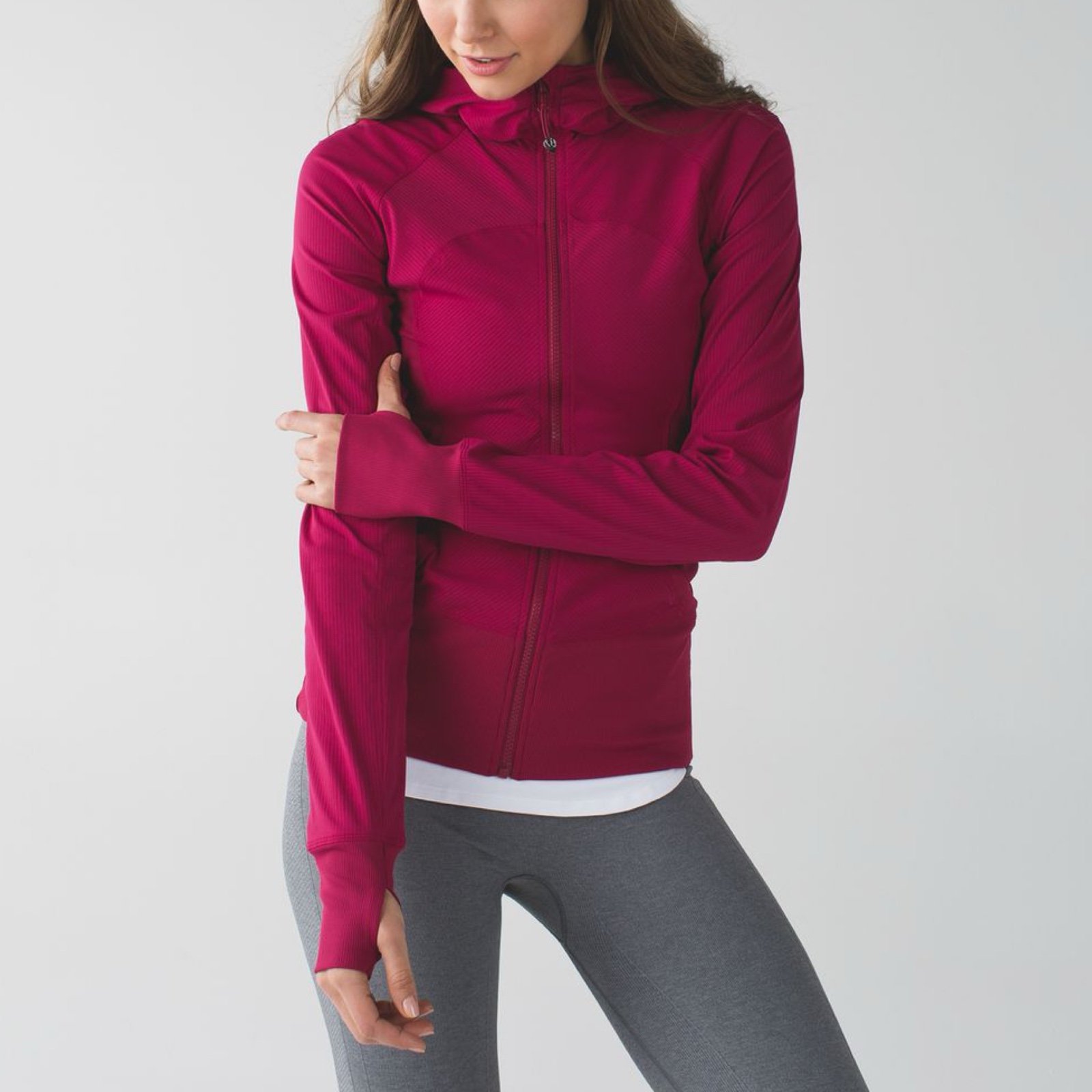 Lululemon Reversible In Flux Jacket Sz 10 In Berry Rumble