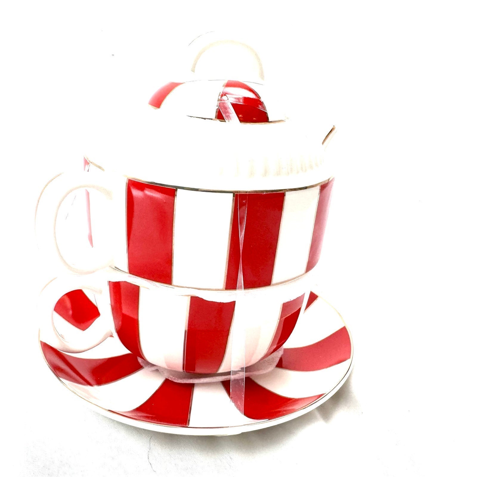 Peppermint Stripe tea for one grace teaware