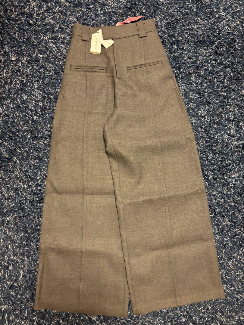 FAX COPY EXPRESS Wide Leg Pants, Gray, Size M