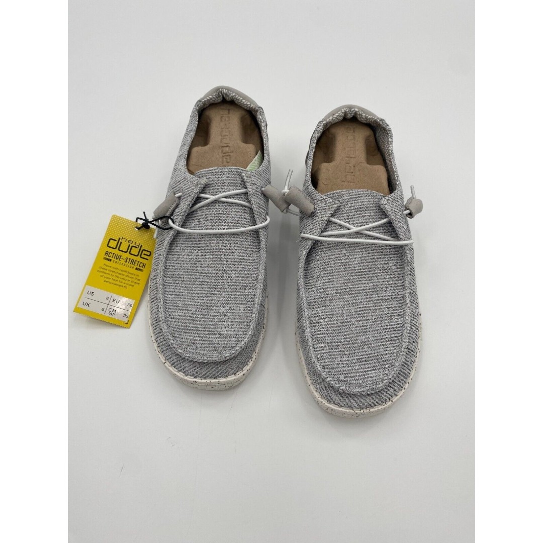 Hey Dude Wendy Stretch Cloud Slip On Grey Women Shoes Size 8