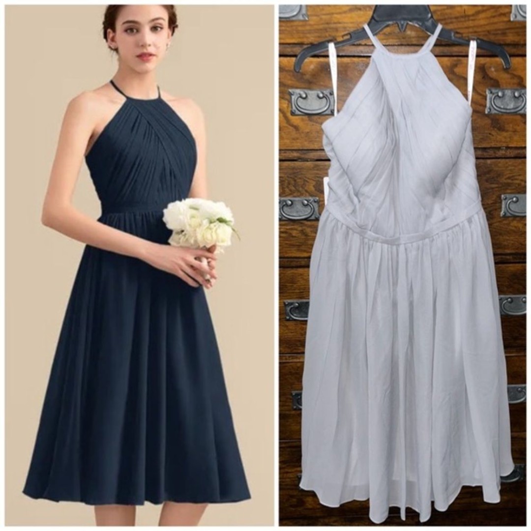NWT! JJ’s House A-line Scoop Knee-Length Chiffon Bridesmaid Dress