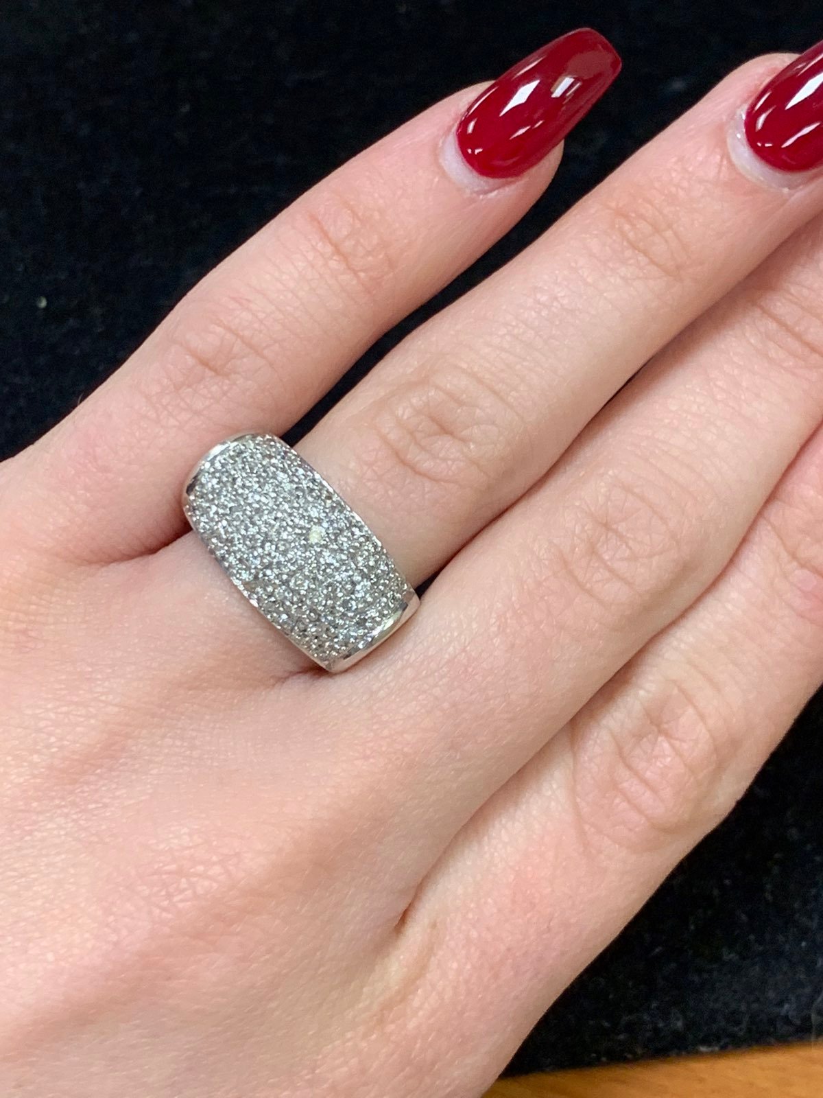 14k gold and diamond pave ring
