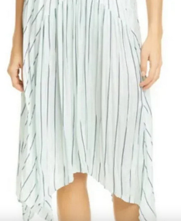 Vince Mint Stripe Gauze Panel Skirt Green M