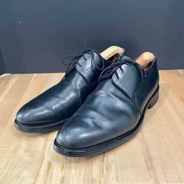 Sanders of England DIPLOMAT Collection BUDAPEST Black Leather plain Toe Oxford.