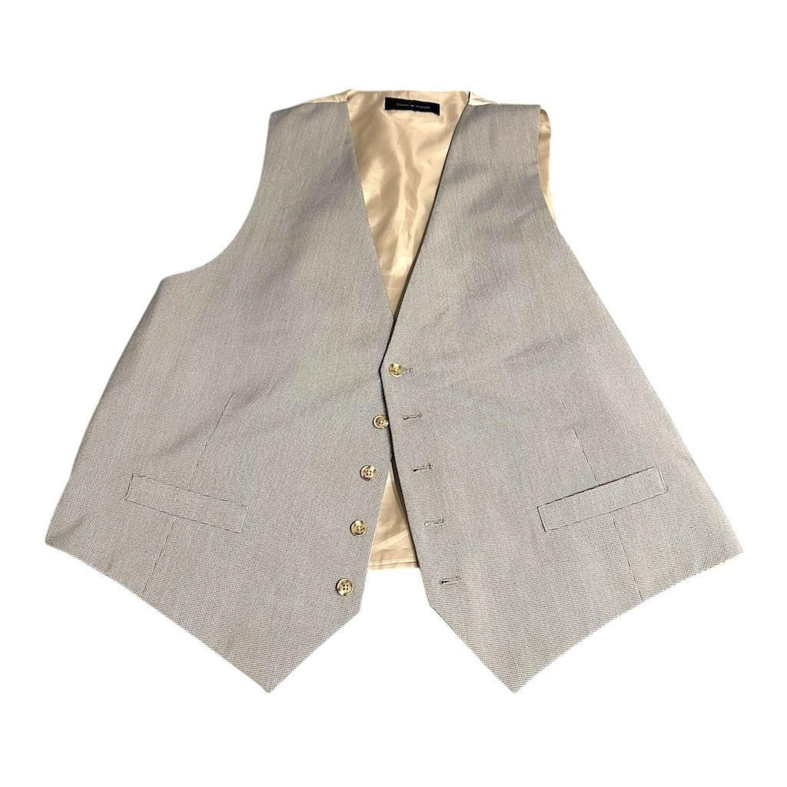 Tommy Hilfiger Men's Beige Formal Vest Size M Classic Fit