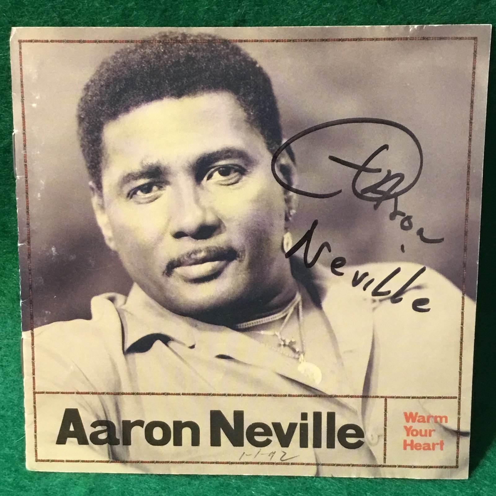 Aaron Neville “Warm Your Heart” Autographed CD Cover