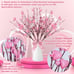 6 Pcs Valentine’s Day Gifts, Artificial Berry Flower Stems with Pink Heart Shape