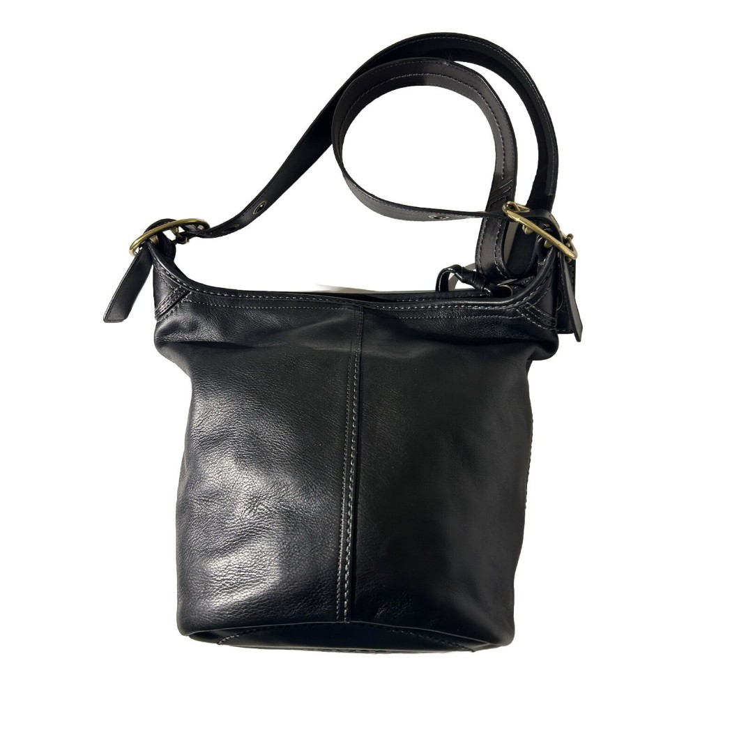 Coach Vintage Bleecker Tattersall 1990’s Bucket Bag 11422 Navy Blue FLAW