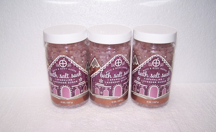 Bath and Body Works Sparkling Lavender Sugar Bath Salt Soak Lot of 3