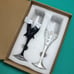 NIB/NWOT Elegant Black and White Wedding Toasting Glasses