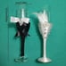 NIB/NWOT Elegant Black and White Wedding Toasting Glasses