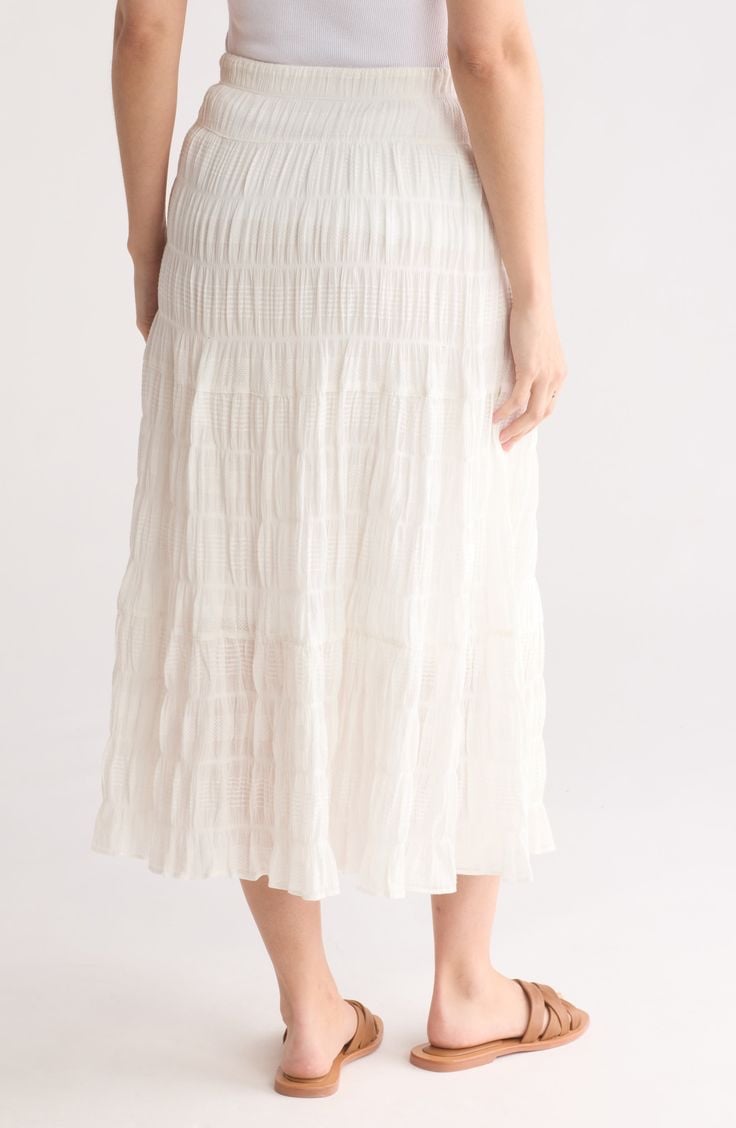 NWT MAX STUDIO TEXTURED MIDI SKIRT SZ S