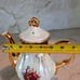 GNA Fine Porcelain 8.5 Tea Pot GOLD Hand Painted Victorian Courtship Iridescent