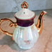 GNA Fine Porcelain 8.5 Tea Pot GOLD Hand Painted Victorian Courtship Iridescent