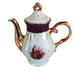 GNA Fine Porcelain 8.5 Tea Pot GOLD Hand Painted Victorian Courtship Iridescent