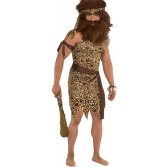 Caveman Tunic Kit Adult Unisex Standard Up to Size 44 Dress Up Halloween Costume