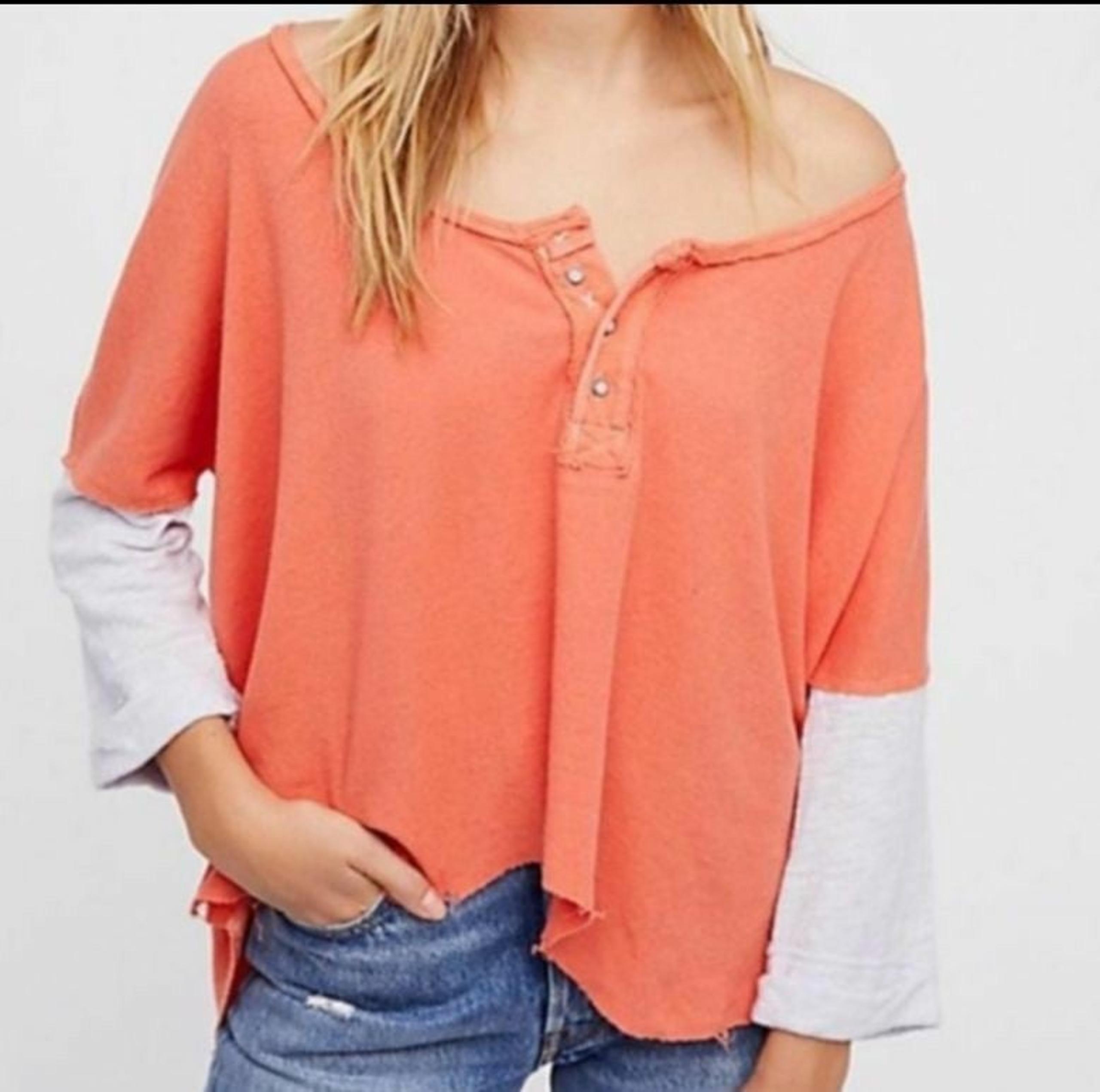 Free people NWT oversized Henley top