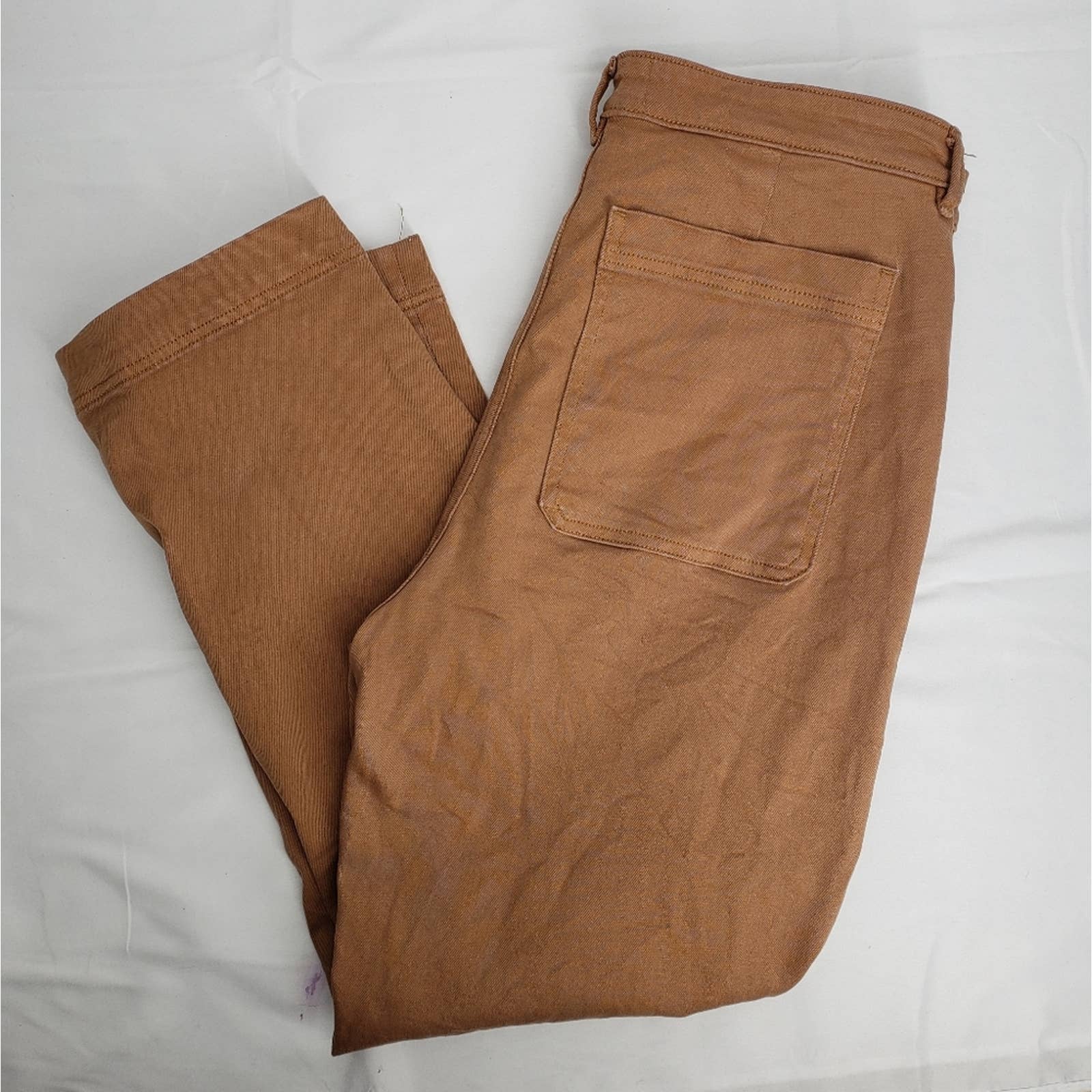 Everlane the slim leg crop slimming high rise brass 14