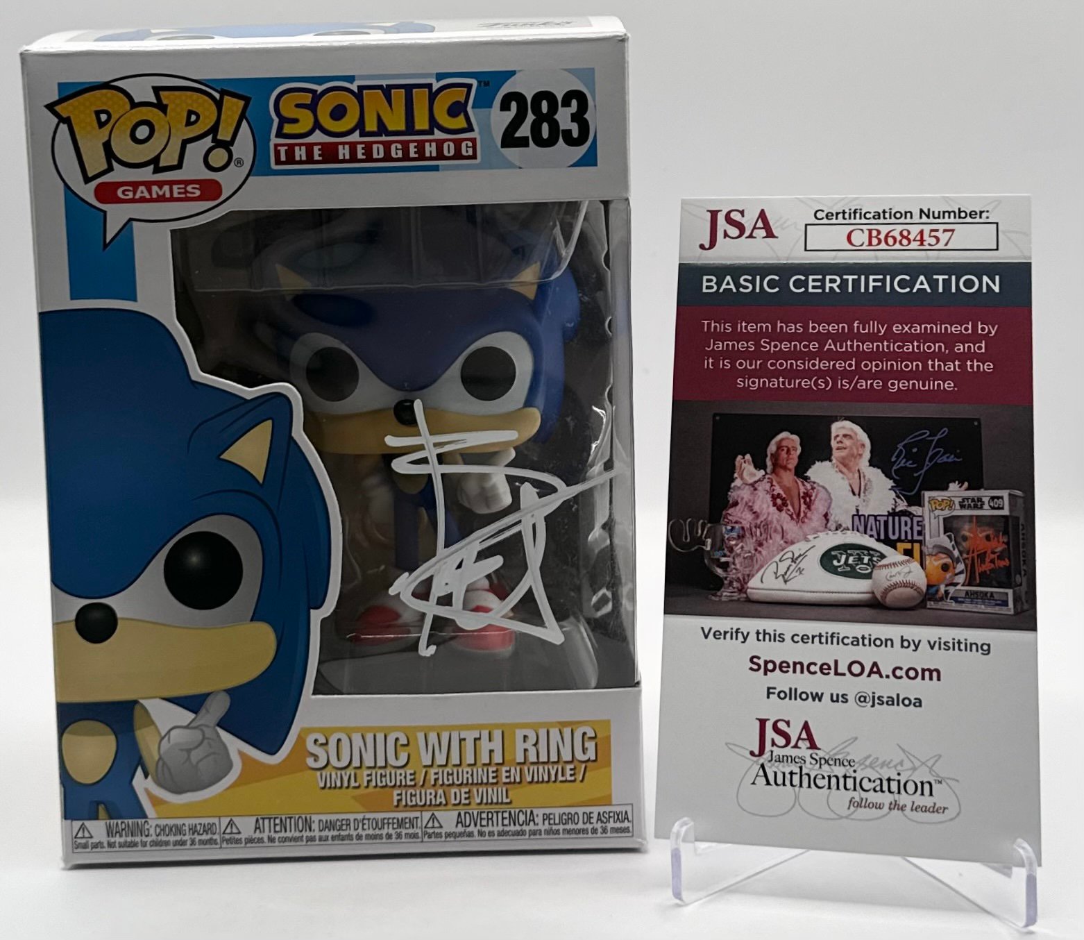 BEN SCHWARTZ SIGNED SONIC FUNKO POP FIGURE SONIC THE HEDGEHOG - JSA COA!