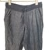 Athleta Womens 6 Gray Drawstring Cuffed Hem Cropped Ankle Bali Linen Pants