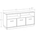Modern Black Oak TV Stand with Open Storage Shelves for 50-inch TVs