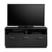 Modern Black Oak TV Stand with Open Storage Shelves for 50-inch TVs