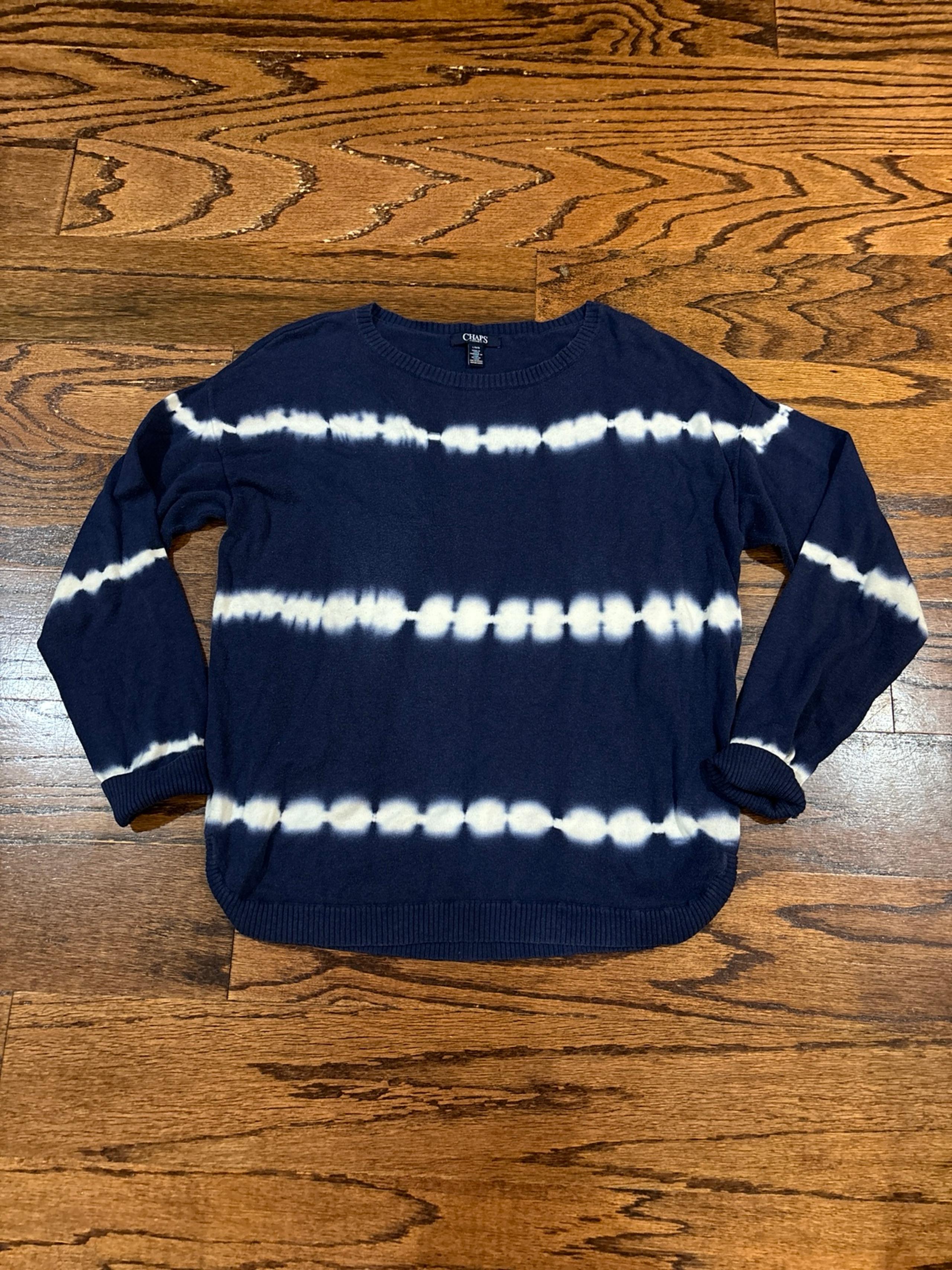 Chaps denim Sweater large crew neck