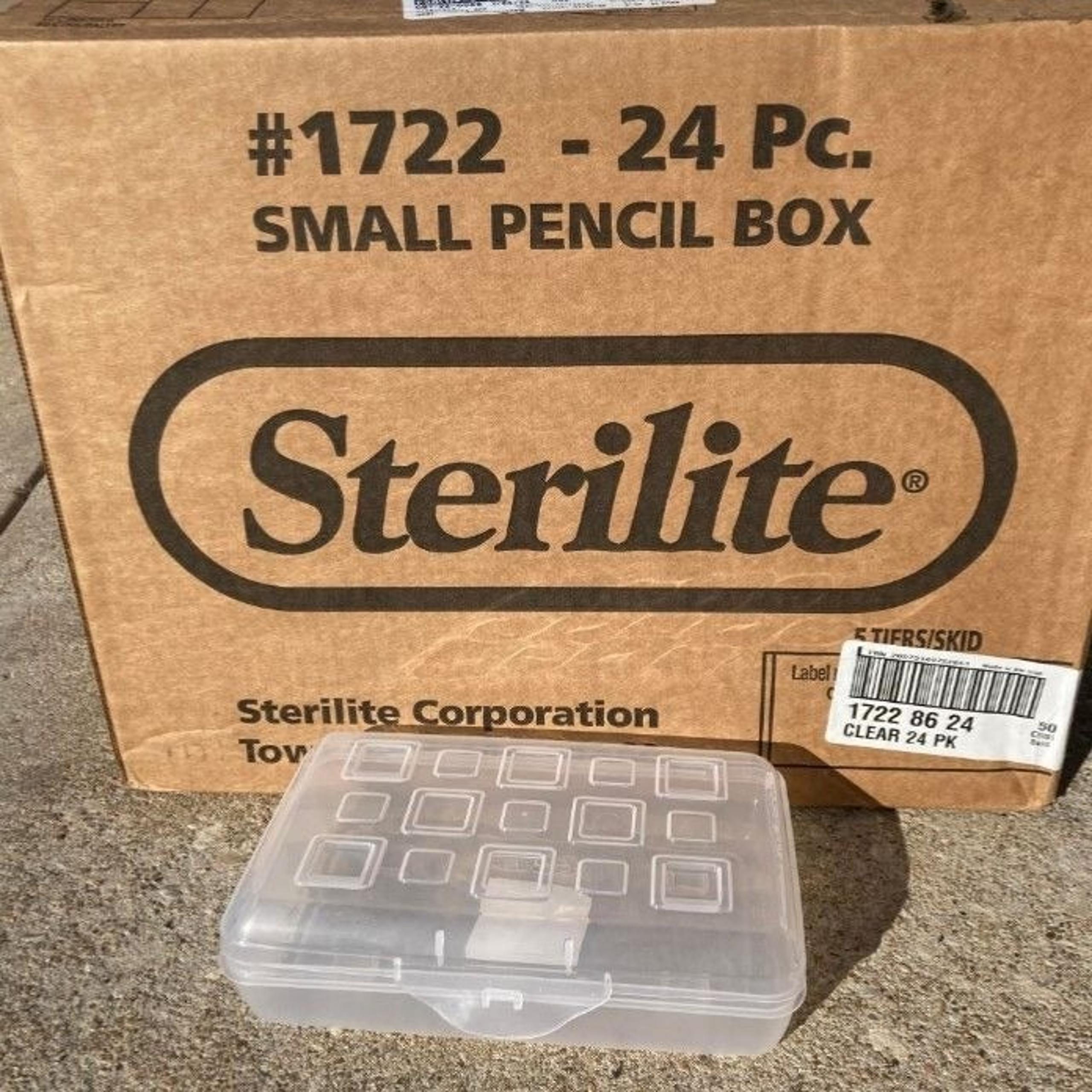 Small Pencil Box Plastic, Clear 24 Case Pack - Sterilite