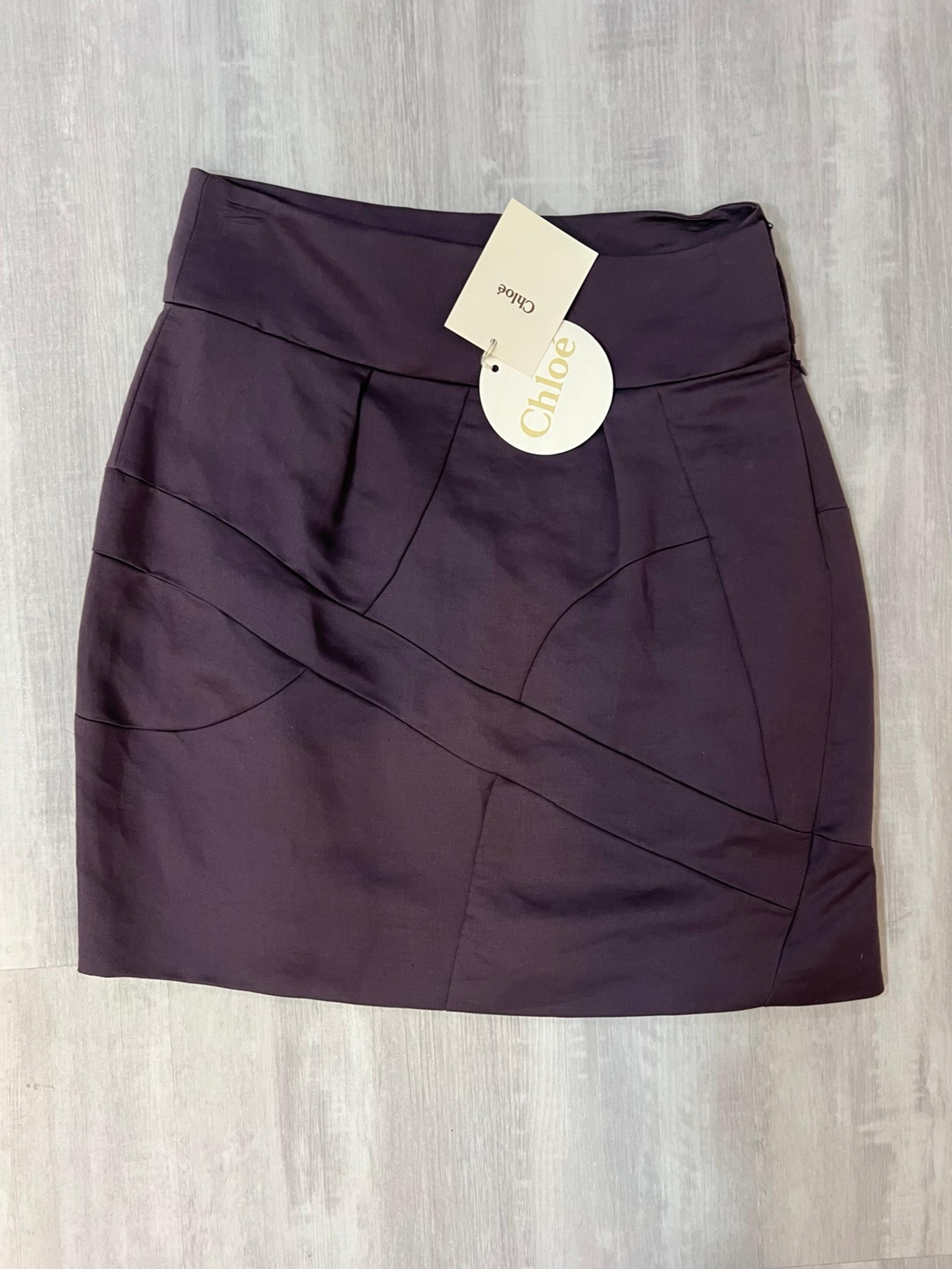 Chloe NWT Plum Silk Mini Skirt Small / 36