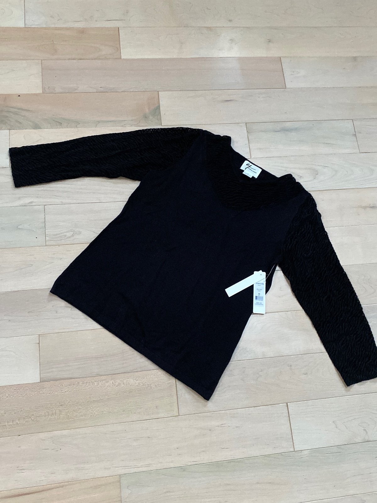 68 Andrea Jovine sheer zebra sleeves and neck sweater