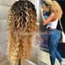 Ombre honey blonde curly lace front wig