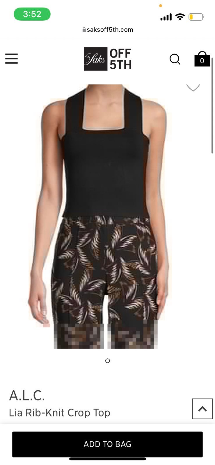 ALC Lia rib knit crop tank