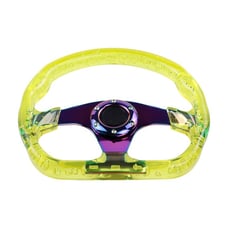 JDM Universal 6-Hole 326mm Vip Yellow Crystal Bubble Neo Spoke Steering Wheel