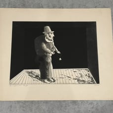 Surreal Etching Man and Owl by Listed Israeli Artist Benjamin Levy 8/100