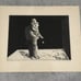Surreal Etching Man and Owl by Listed Israeli Artist Benjamin Levy 8/100