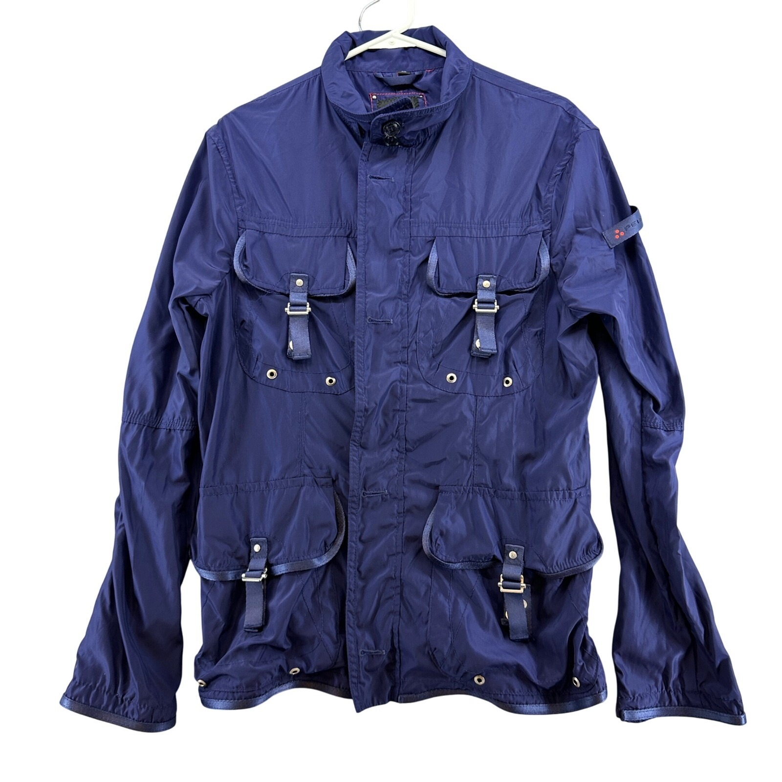 Peuterey Lightweight Jacket Windbreaker Travel Rain Coat Blue Mens Size XL