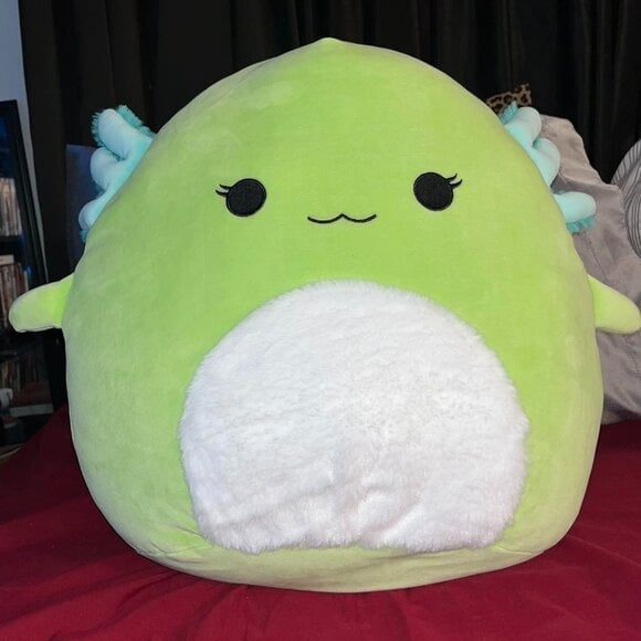 Green Axolotl with Fuzzy White Belly Large Ultrasoft Plush