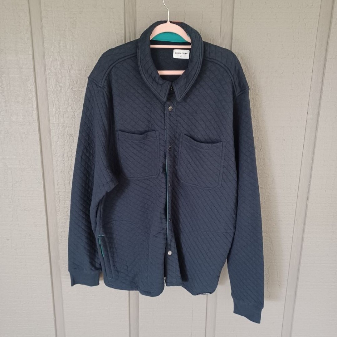 Cotton Citizen Mens Navy Quilted Jacket Size XL Long Sleeve Zip Pocket