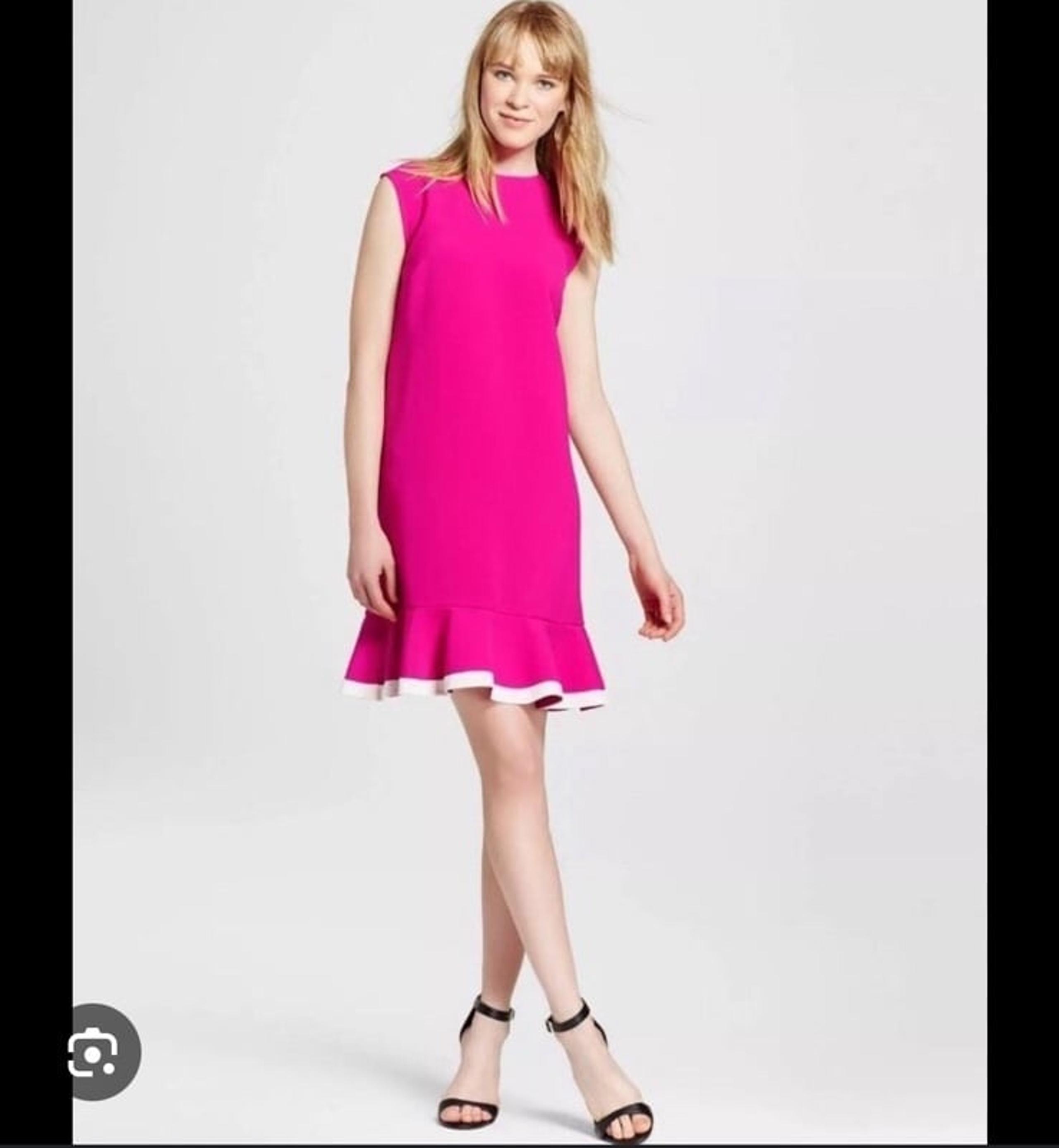 NWT Victoria Beckham for target pink white ruffle sleeveless mini dress size 2X