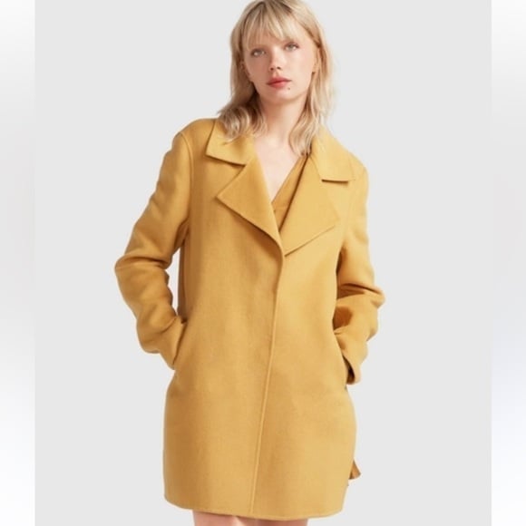 NWT Belle & Bloom Ex Boyfriend Wool Blend Oversized Jacket Coat Mustard