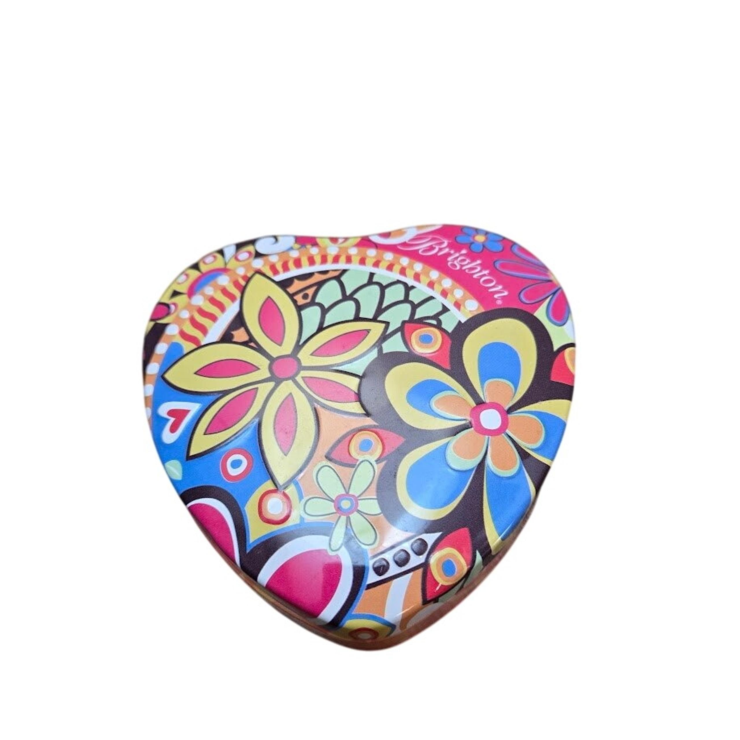 Brighton Heart Shaped Trinket Box Colorful Retro Floral Design