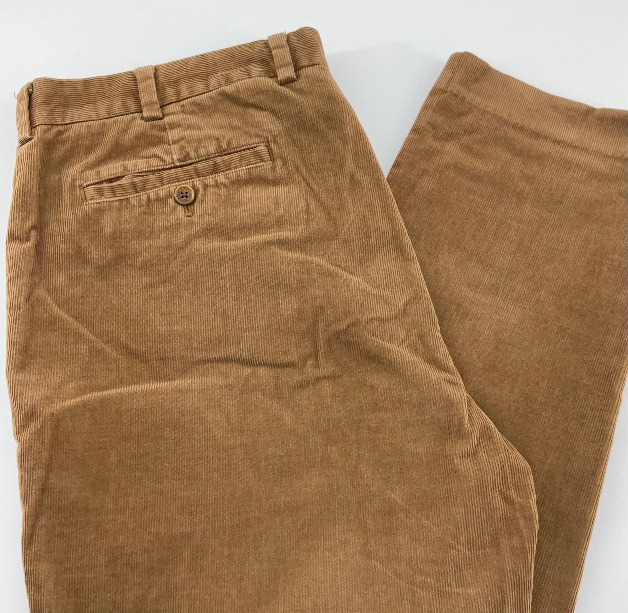 Brooks Brothers Corduroy Pants Men Brown Milano Fit Straight Leg Casual Sz 38x32