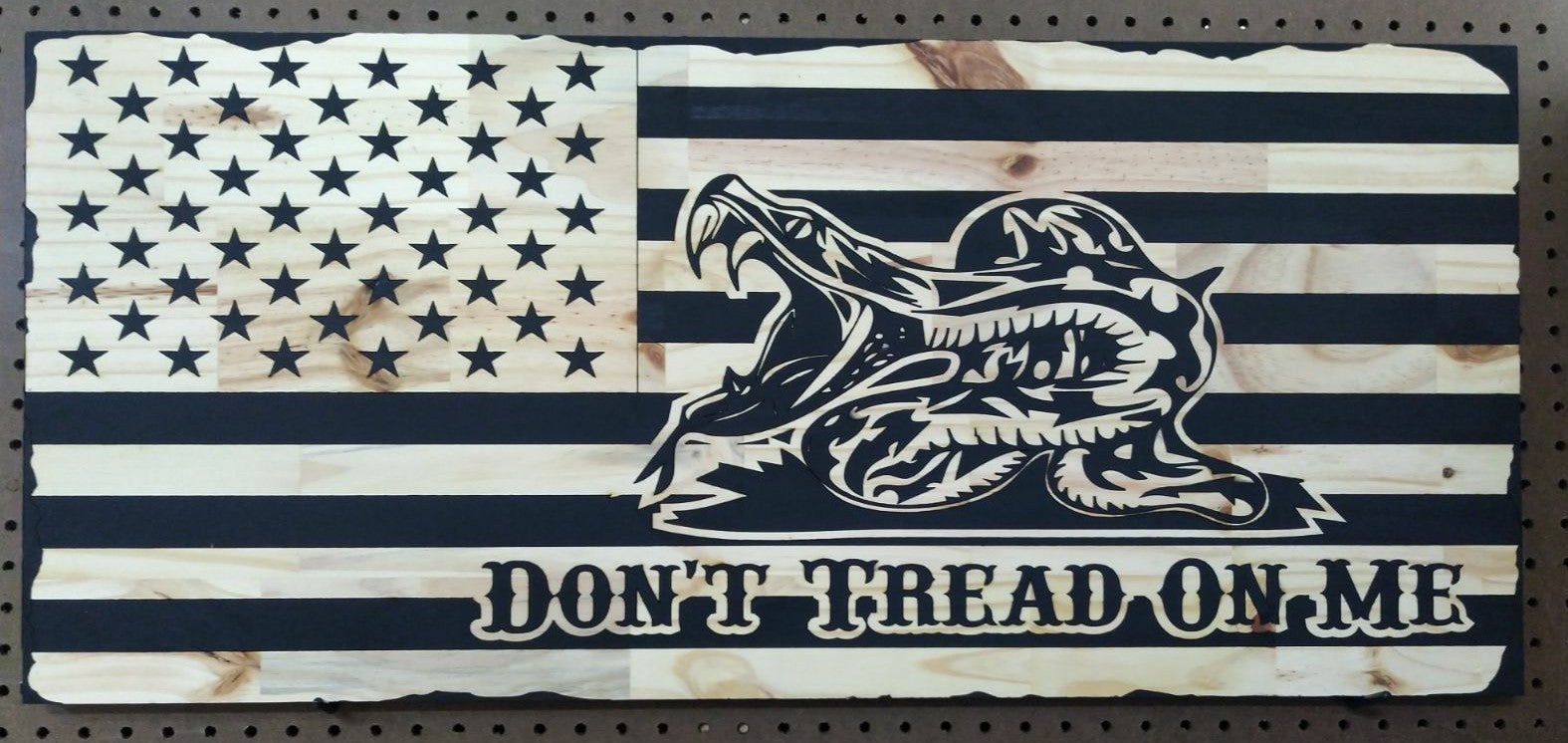 Large American Don't tread on me wooden