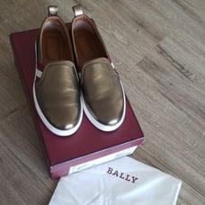 Bally Signature Red White Stripe Bronze Slip On sneaker Size 36