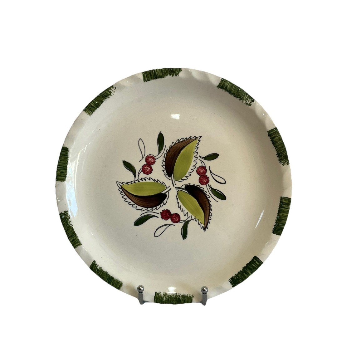 Vignette-Flowers And Berries-Blue Ridge Plate/Decora Pottery Spoon Rest/Flowers