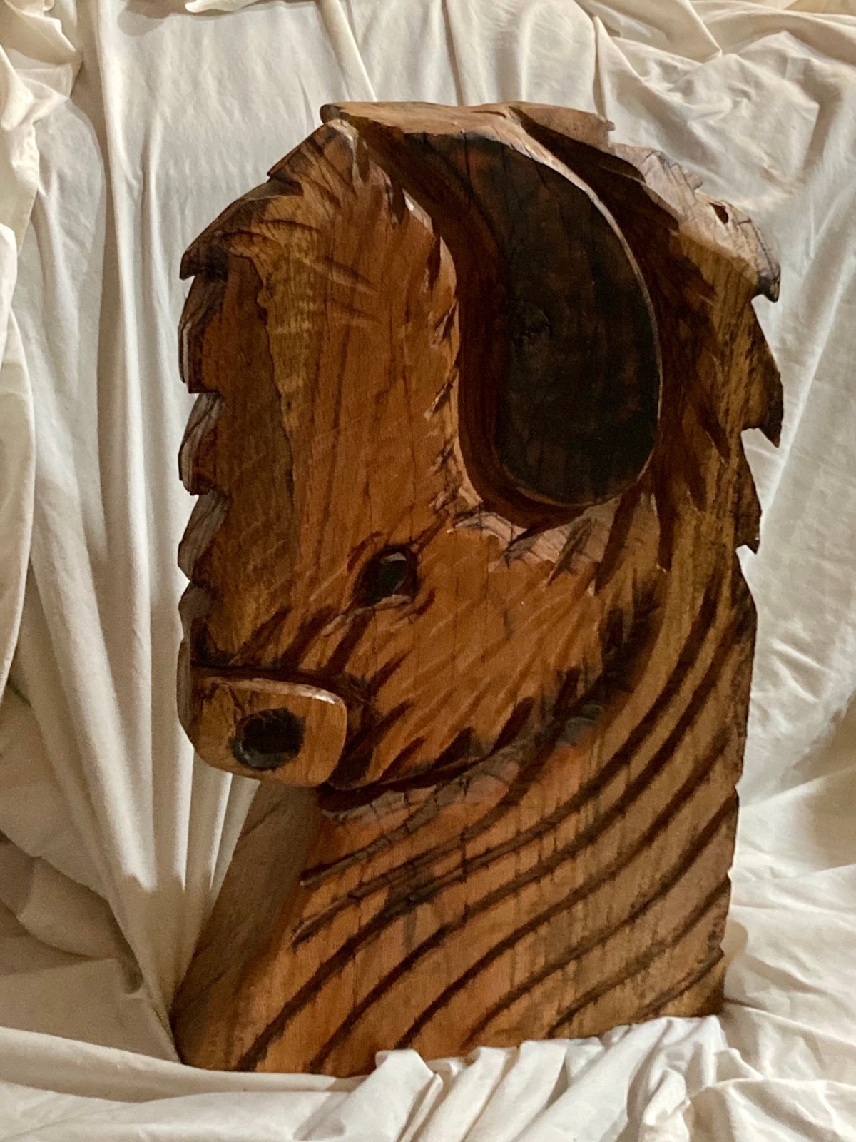 Buffalo Head Wood Carving by RL Bushy in 2014