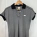 NWT NOS DESCENTE Japan Striped Polo Shirt Short Sleeve Cotton Blend Black Size M